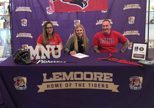 Another Tiger standout accepts scholarship offer to play college softball at MidAmerica Nazarene University Lemoore High varsity softball standout Megan Van Allen accepts an offer to play college softball at MidAmerica Nazarene University in Kansas. She signed with parents Melody and Jeff Van Allen.